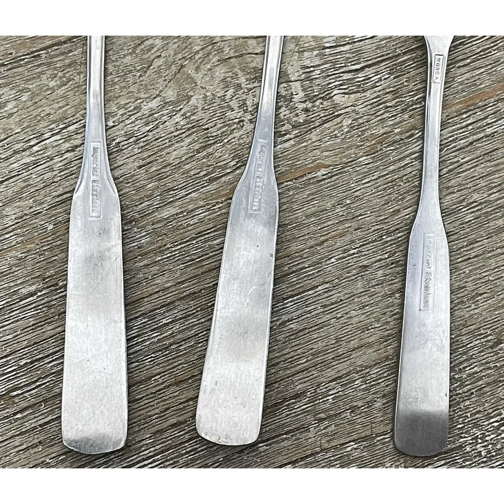 2 Lot Of Imperia Korea Stainless Steel Oval Soup Spoon 7 1/4in. 1 Butter Knife